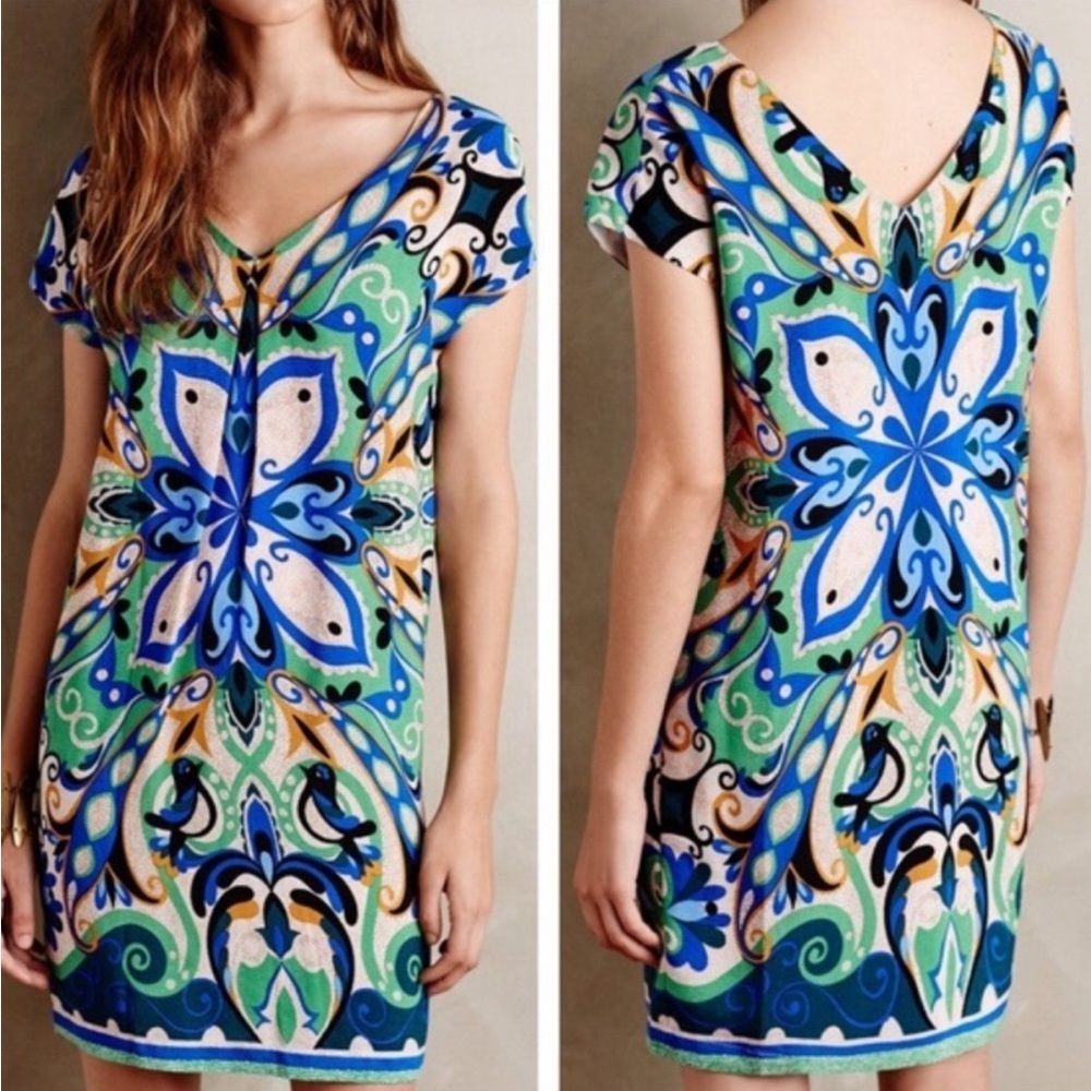 36. ANTHROPOLOGIE MAEVE Folksong Print Dress